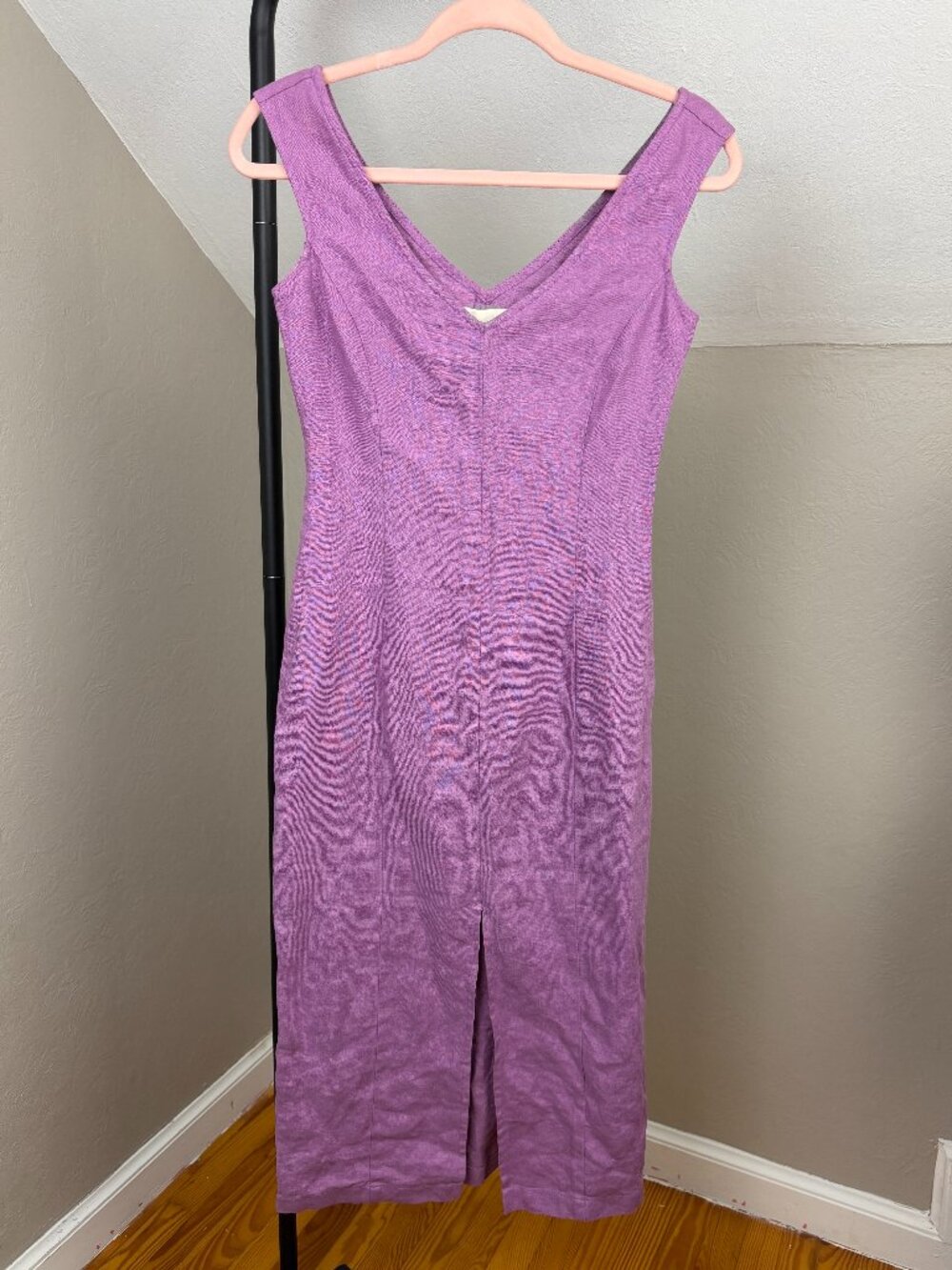 Paloma Wool | Nefertiti Lilac Purple Linen Sleeveless V Neck Midi Dress